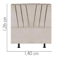 Cabeceira Estofada Bélgica 140cm Casal Para Cama Colchão Box Quarto Suede Bege - Aurora Line - 3