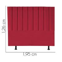 Cabeceira Estofada Carla 195cm King Size Para Cama Colchão Box Quarto Suede Vermelho - Aurora Line - 3