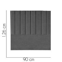 Cabeceira Carla Pé Plástico 90cm Solteiro Para Cama Colchão Box Quarto Linho Cinza - Aurora Line - 3