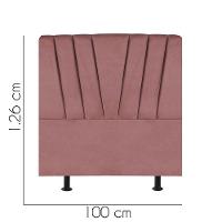 Cabeceira Estofada Bélgica 100cm Solteiro Para Cama Colchão Box Quarto Suede Rose Gold - Aurora Line - 2