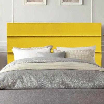 Cabeceira Estofada Argentina 160cm Queen Size Para Cama Colchão Box Quarto Corino Amarelo - Aurora Line