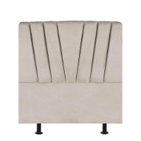 Cabeceira Estofada Bélgica 90cm Solteiro Para Cama Colchão Box Quarto Corino Bege - Aurora Line - 1