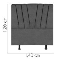 Cabeceira Estofada Bélgica 140cm Casal Para Cama Colchão Box Quarto Linho Cinza - Aurora Line - 3