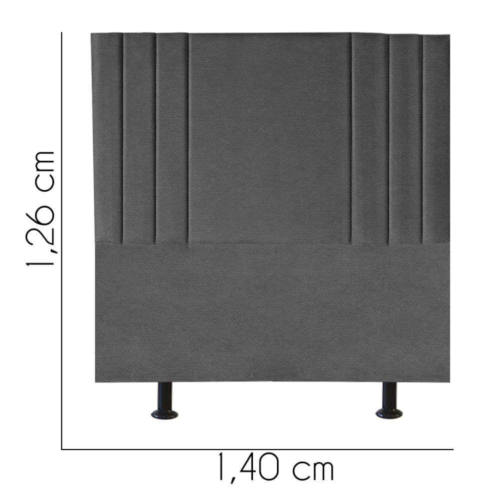 Cabeceira Estofada Grécia 140cm Casal Para Cama Colchão Box Quarto Linho Cinza - Aurora Line - 3