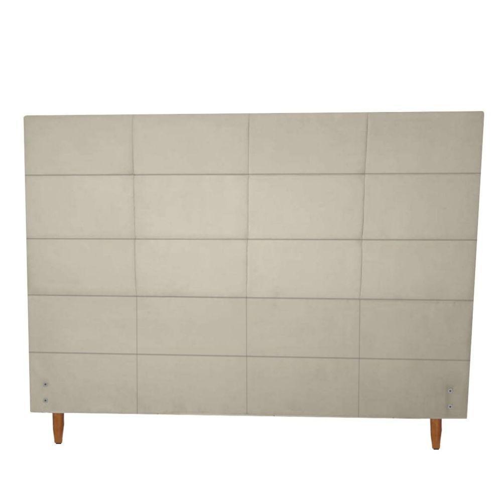 Cabeceira Larissa Para Colchão 1,58m Para Colchão Queen Size Suede Bege - Aurora Line - 1
