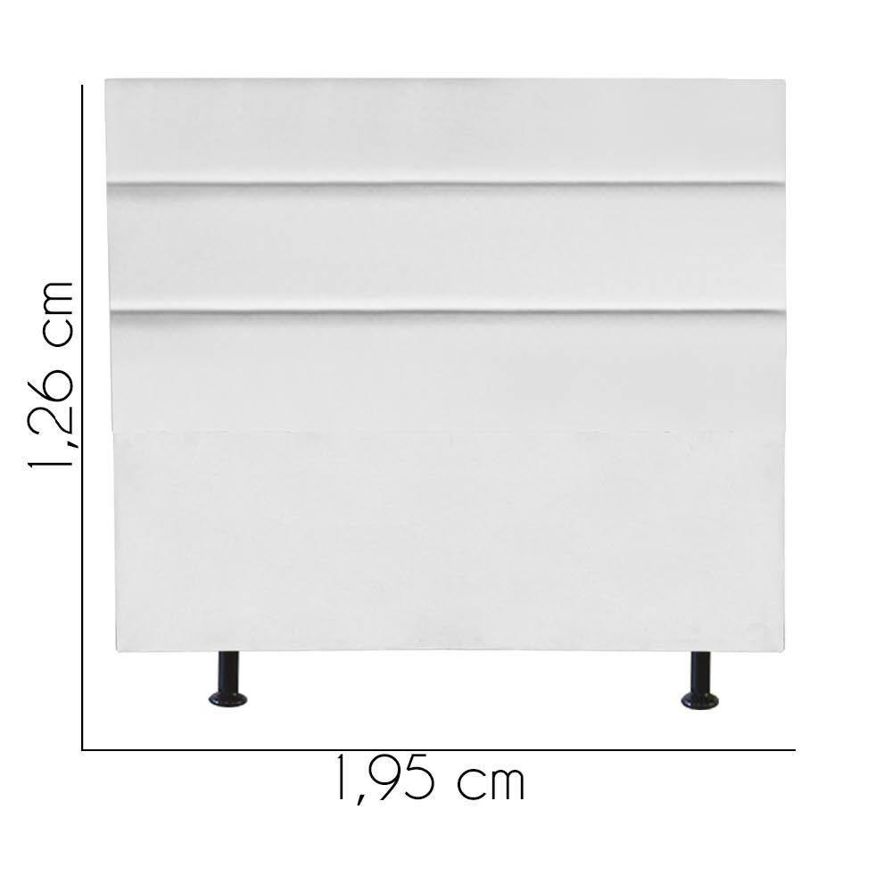 Cabeceira Estofada Argentina 195cm King Size Para Cama Colchão Box Quarto Suede Branco - Aurora Line - 3