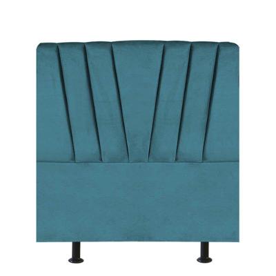 Cabeceira Estofada Bélgica 100cm Solteiro Para Cama Colchão Box Quarto Suede Azul Turquesa - Aurora Line