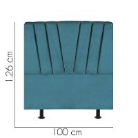 Cabeceira Estofada Bélgica 100cm Solteiro Para Cama Colchão Box Quarto Suede Azul Turquesa - Aurora Line - 2