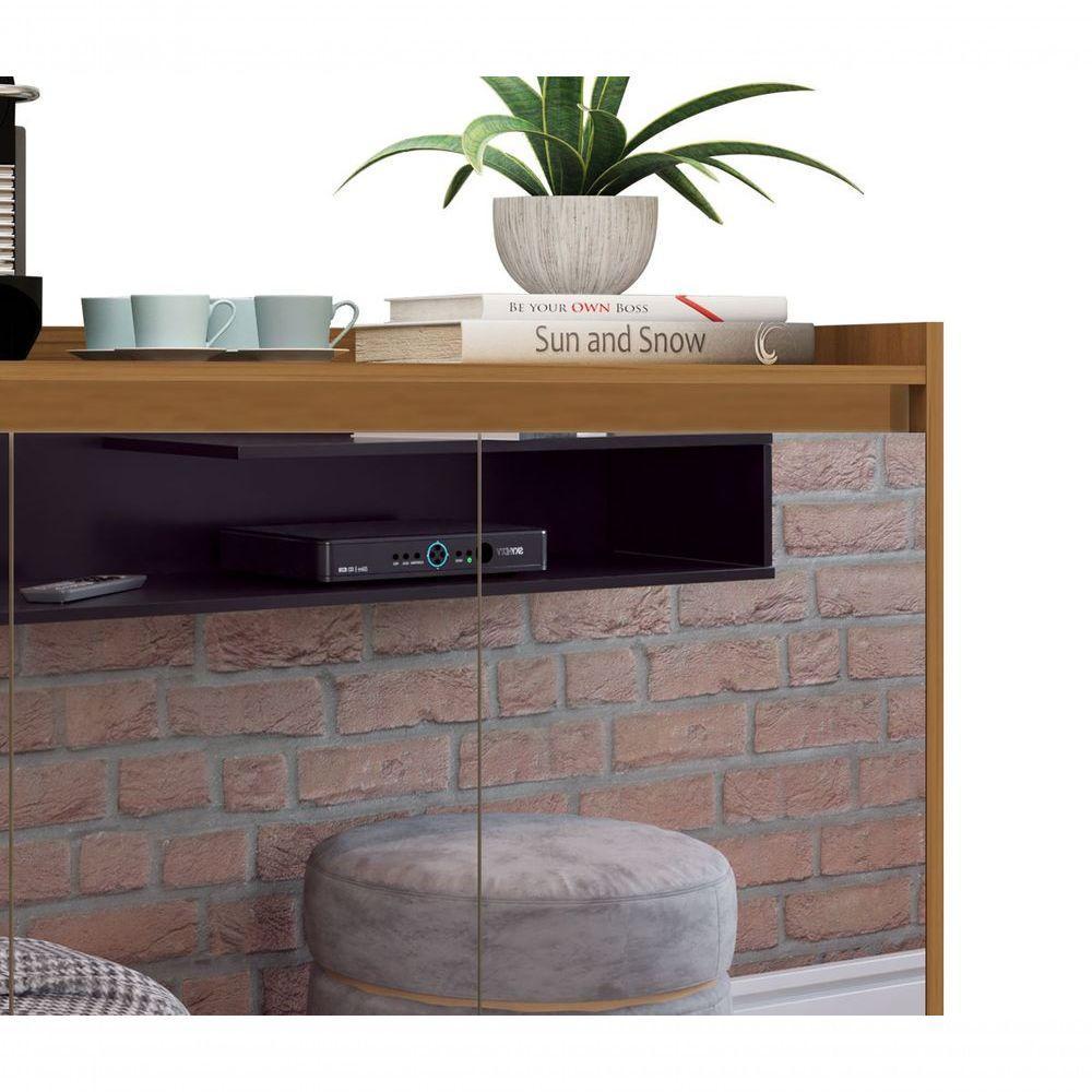 Balcao Buffet Retrô Com Espelho Delta 3 Portas Freijó - Moveisaqui - 3