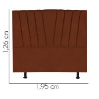 Cabeceira Estofada Bélgica 195cm King Size Para Cama Colchão Box Quarto Suede Terracota Telha - Aurora Line - 3