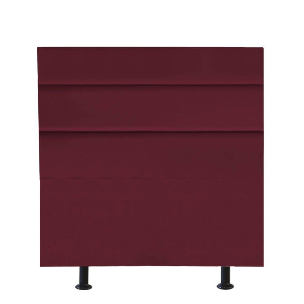 Cabeceira Estofada Argentina 90cm Solteiro Para Cama Colchão Box Quarto Suede Bordô - Aurora Line - 1