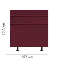 Cabeceira Estofada Argentina 90cm Solteiro Para Cama Colchão Box Quarto Suede Bordô - Aurora Line - 2