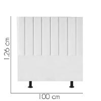 Cabeceira Estofada Carla 100cm Solteiro Para Cama Colchão Box Quarto Suede Branco - Aurora Line - 2