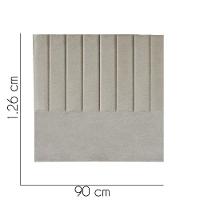 Cabeceira Carla Pé Plástico 90cm Solteiro Para Cama Colchão Box Quarto Linho Bege - Aurora Line - 3