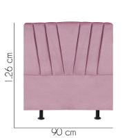 Cabeceira Estofada Bélgica 90cm Solteiro Para Cama Colchão Box Quarto Suede Rosa Bebê - Aurora Line - 2