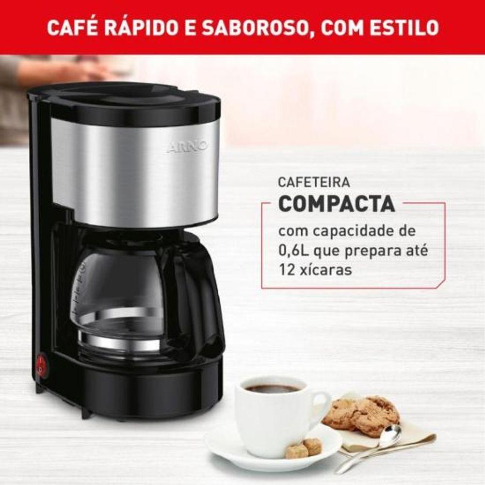 Cafeteira Elétrica Arno Perfectta Inox 600ml Jarra De Vidro 110V - 3