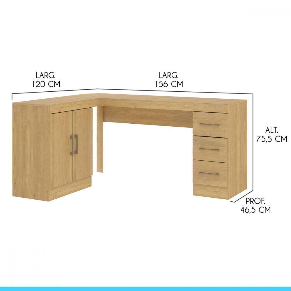 Mesa Para Escritório 120-156x75cm Carvalho 0714 Carvalho - 4