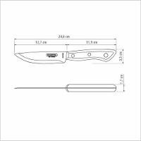 Faca De Churrasco Jumbo Em Inox Tramontina 5" Cabo Polywood Vermelho - 2