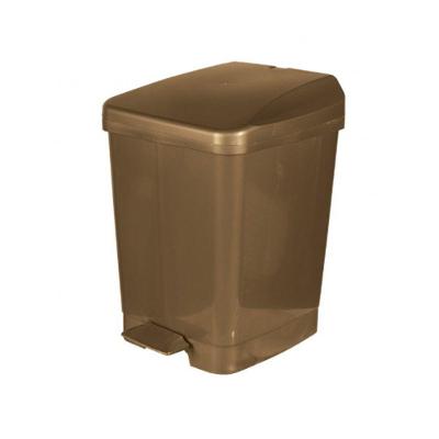 Lixeira Plástica Bronze Com Pedal E Capacidade De 9 Litros
