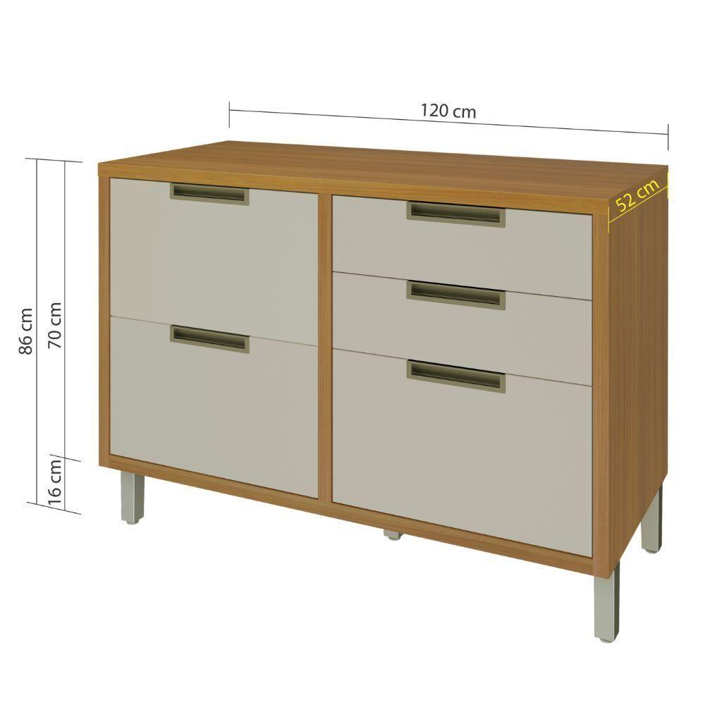 Balcão De Cozinha 1 Portas 4 Gavetas Freijó-off White Imperatriz Nesher - 2