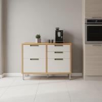 Balcão De Cozinha 1 Portas 4 Gavetas Freijó-off White Imperatriz Nesher - 1