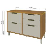 Balcão De Cozinha 1 Portas 4 Gavetas Freijó-off White Imperatriz Nesher - 2