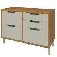 Balcão De Cozinha 1 Portas 4 Gavetas Freijó-off White Imperatriz Nesher - 3