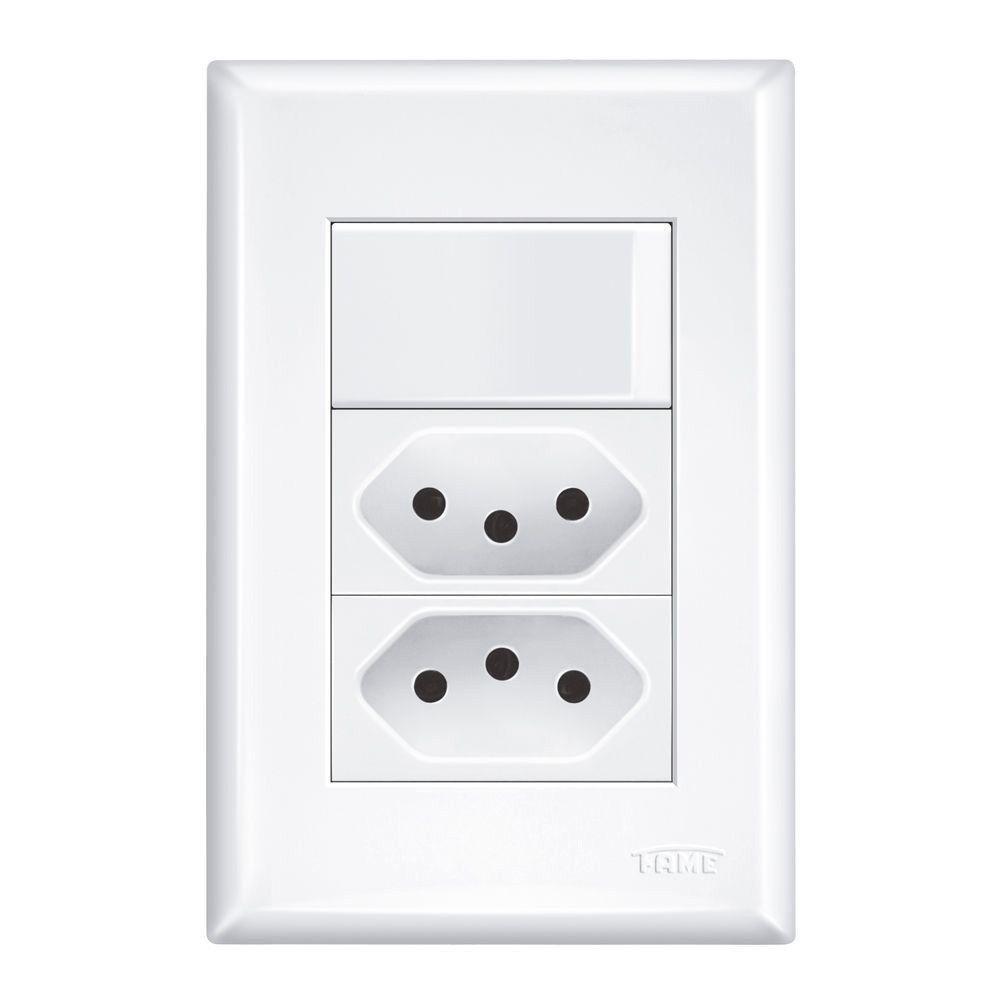 Interruptor Simples E 2 Tomadas 2p+t 20a- 250v - Evidence Fame - 1