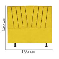Cabeceira Estofada Bélgica 195cm King Size Para Cama Colchão Box Quarto Suede Amarelo - Aurora Line - 3
