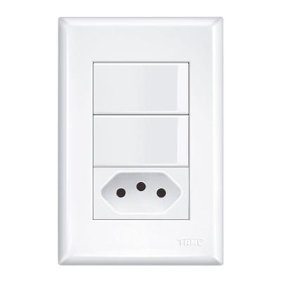 Interruptor Fame 2 Teclas C-tomada Distanciada - 2921 Evidence