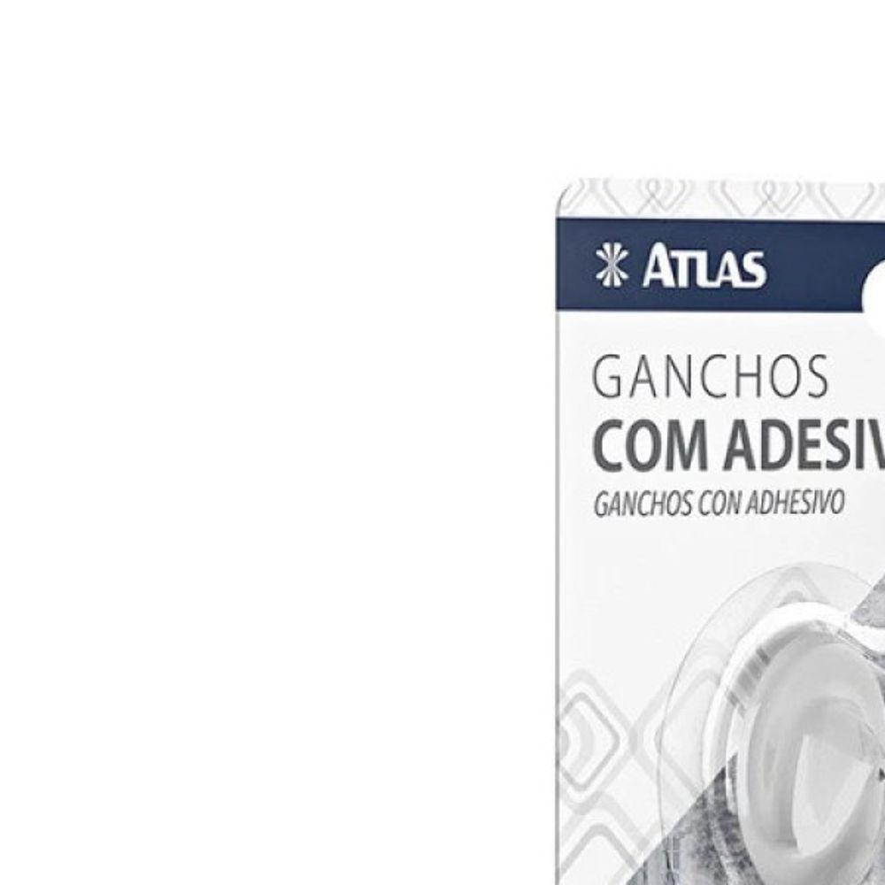 Gancho Adesivo 0.5kg Oval Plástico Branco Atlas - 2