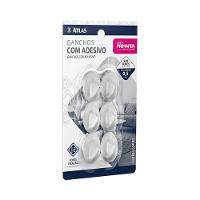Gancho Adesivo 0.5kg Oval Plástico Branco Atlas - 1