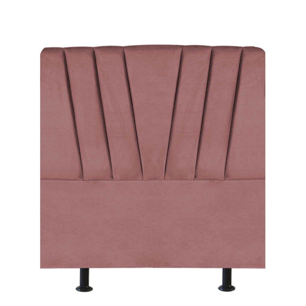 Cabeceira Estofada Bélgica 90cm Solteiro Para Cama Colchão Box Quarto Suede Rose Gold - Aurora Line - 1