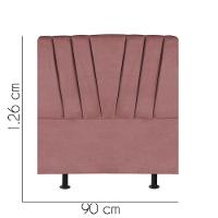 Cabeceira Estofada Bélgica 90cm Solteiro Para Cama Colchão Box Quarto Suede Rose Gold - Aurora Line - 2