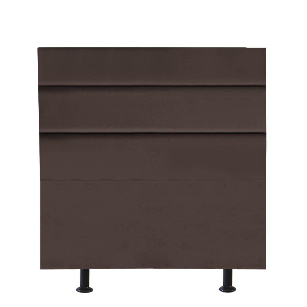 Cabeceira Estofada Argentina 90cm Solteiro Para Cama Colchão Box Quarto Suede Marrom - Aurora Line - 1