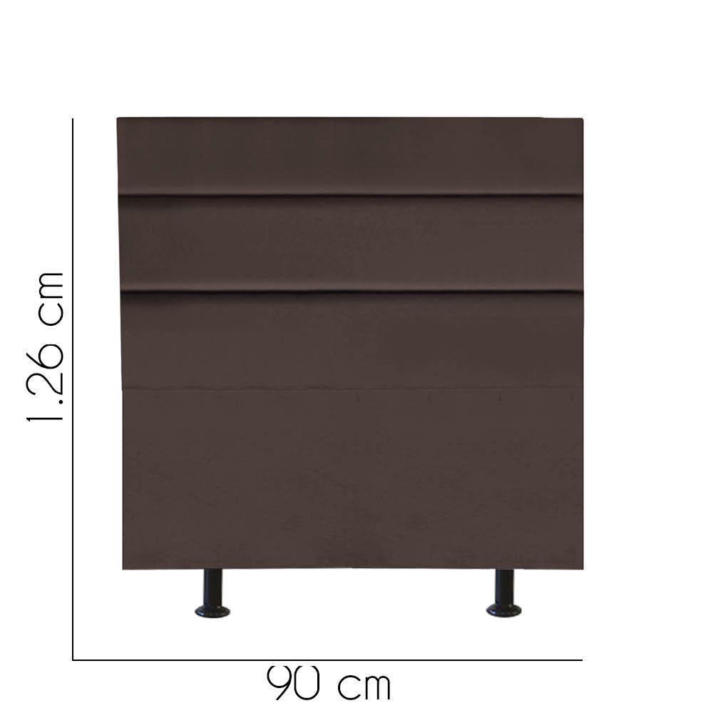 Cabeceira Estofada Argentina 90cm Solteiro Para Cama Colchão Box Quarto Suede Marrom - Aurora Line - 2