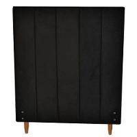 Cabeceira Vitória 100cm Para Colchão Solteiro Suede Preto - Aurora Line - 1