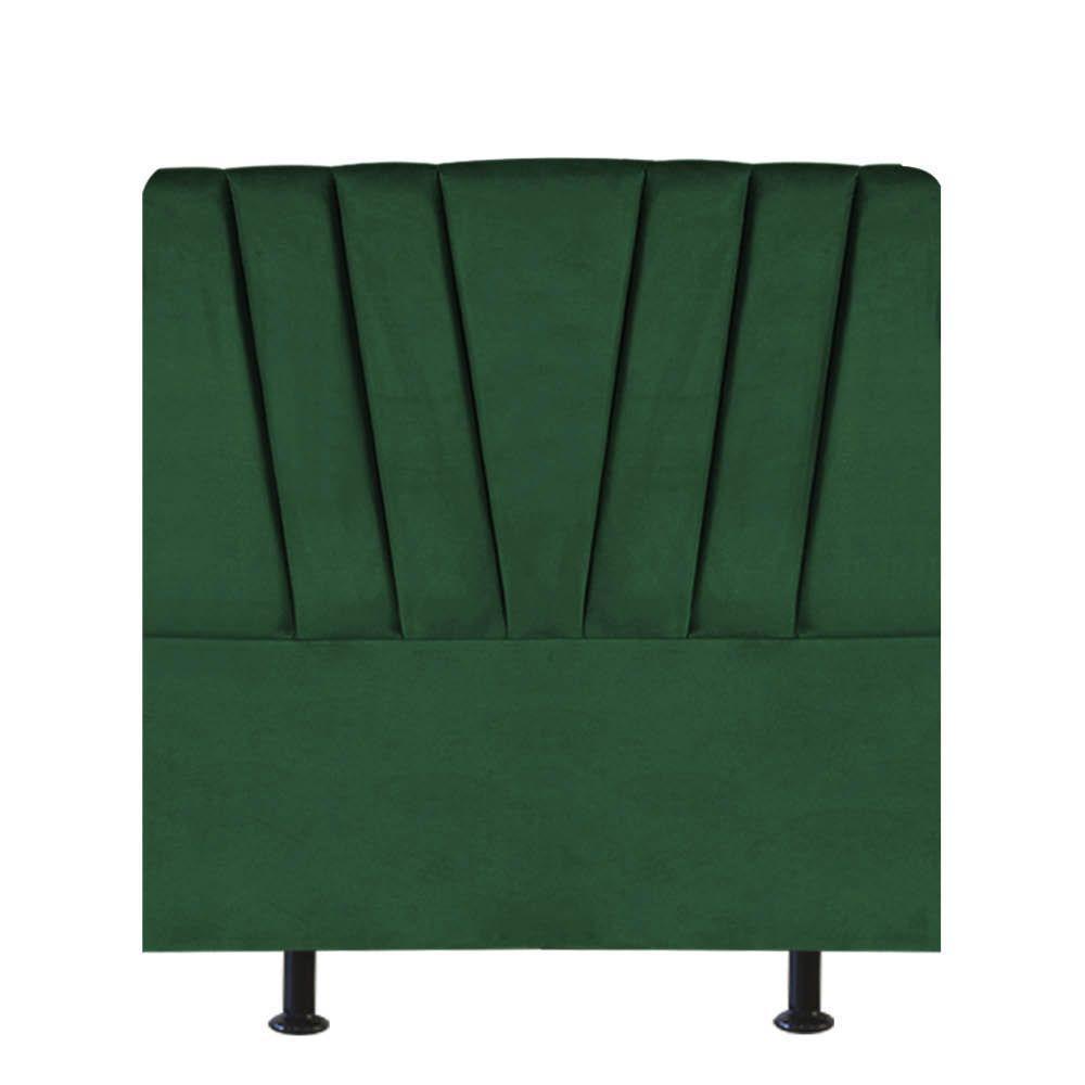 Cabeceira Estofada Bélgica 100cm Solteiro Para Cama Colchão Box Quarto Suede Verde - Aurora Line - 1