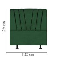 Cabeceira Estofada Bélgica 100cm Solteiro Para Cama Colchão Box Quarto Suede Verde - Aurora Line - 2
