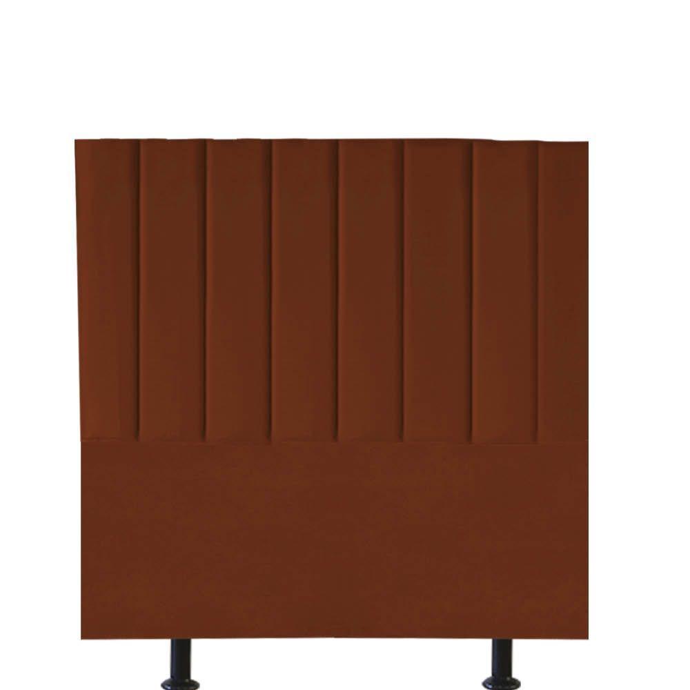 Cabeceira Estofada Carla 100cm Solteiro Para Cama Colchão Box Quarto Suede Terracota Telha - Aurora Line - 1