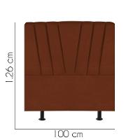 Cabeceira Estofada Bélgica 100cm Solteiro Para Cama Colchão Box Quarto Suede Terracota Telha - Aurora Line - 2