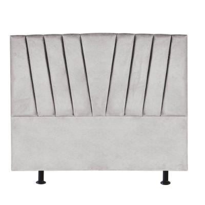 Cabeceira Estofada Bélgica 195cm King Size Para Cama Colchão Box Quarto Suede Cinza Claro - Aurora Line