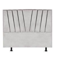 Cabeceira Estofada Bélgica 195cm King Size Para Cama Colchão Box Quarto Suede Cinza Claro - Aurora Line - 1