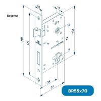 Fechadura Externa Reta Horus Cromado Soprano - 3