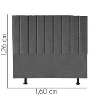 Cabeceira Estofada Carla 160cm Queen Size Para Cama Colchão Box Quarto Linho Cinza - Aurora Line - 3