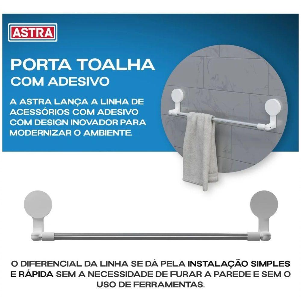 Porta Toalha Adesivas Astra Branco - 2