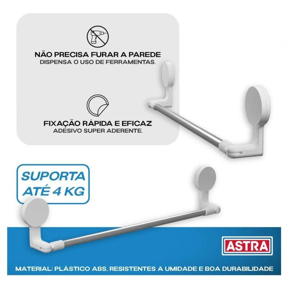 Porta Toalha Adesivas Astra Branco - 3
