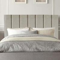 Cabeceira Carla Pé Plástico 140cm Casal Para Cama Colchão Box Quarto Linho Bege - Aurora Line - 1