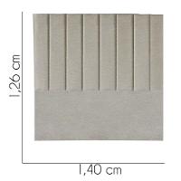 Cabeceira Carla Pé Plástico 140cm Casal Para Cama Colchão Box Quarto Linho Bege - Aurora Line - 3