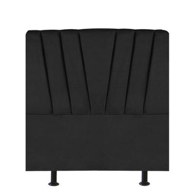 Cabeceira Estofada Bélgica 100cm Solteiro Para Cama Colchão Box Quarto Suede Preto - Aurora Line